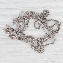 Wheat Chain Necklace 29.75" 1.4mm 14k White Gold