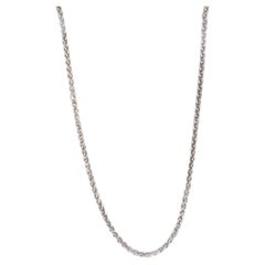 Wheat Chain Necklace 29.75" 1.4mm 14k White Gold