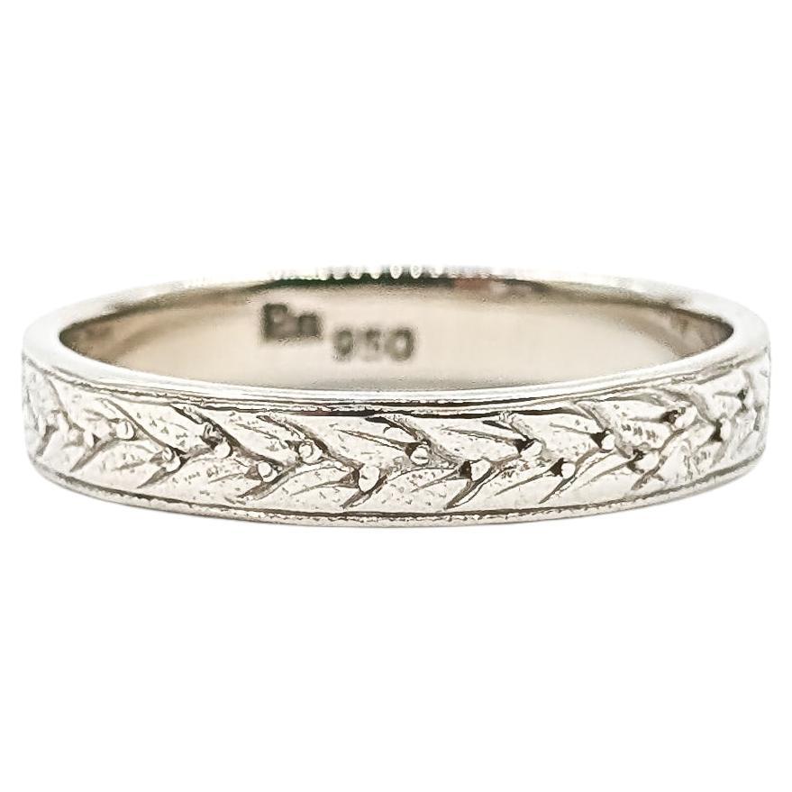 Weizen Design Ring in Platin im Angebot