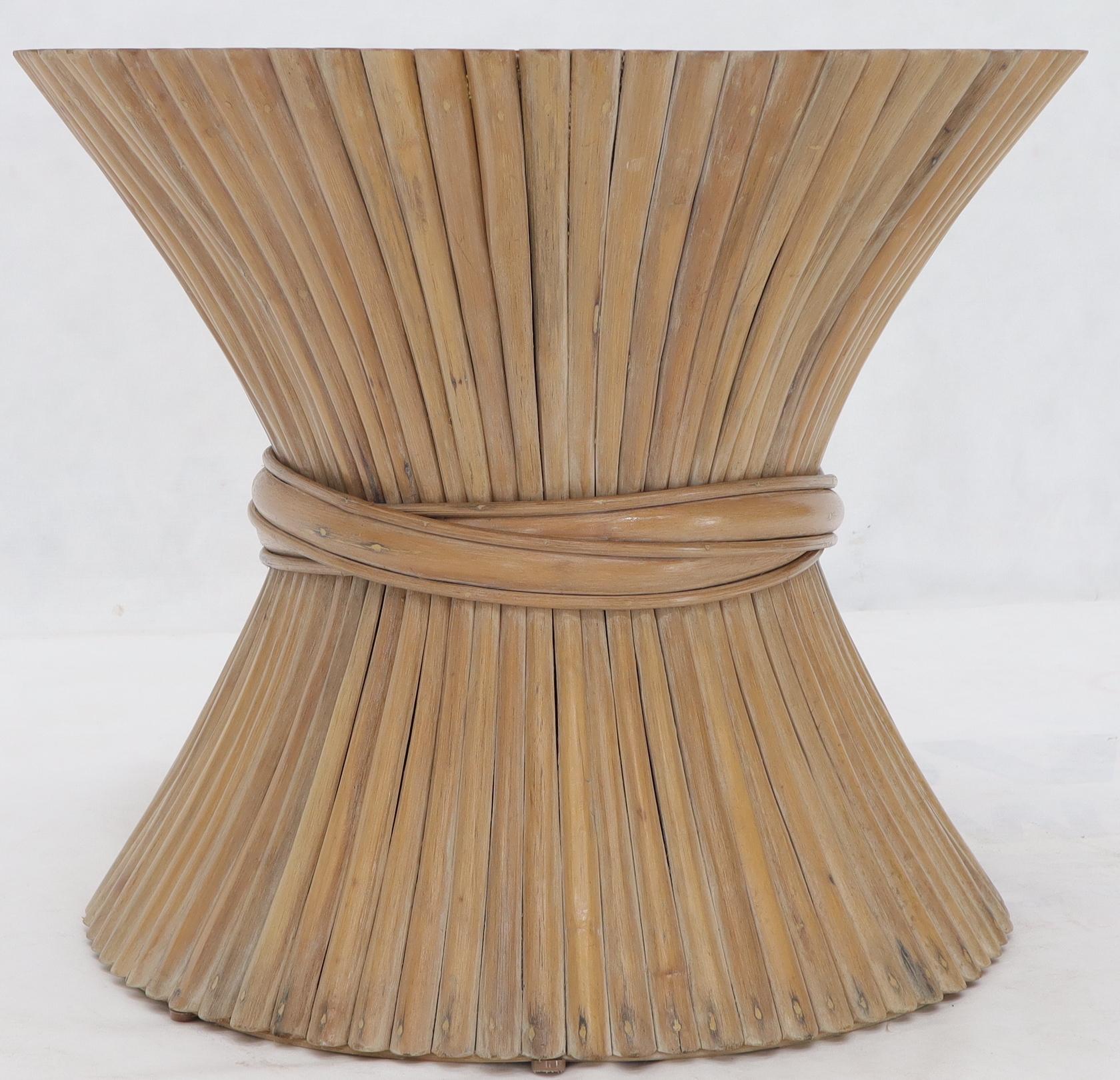 round bamboo side table