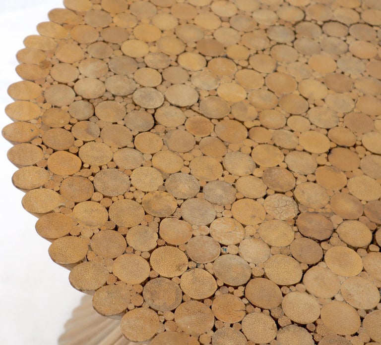 Wheat Sheaf Bamboo Mid-Century Modern Round Side Table Stand at 1stDibs