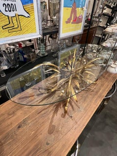 Couchtisch mit vergoldetem Weizengarben und Glas, Paris-Goossens