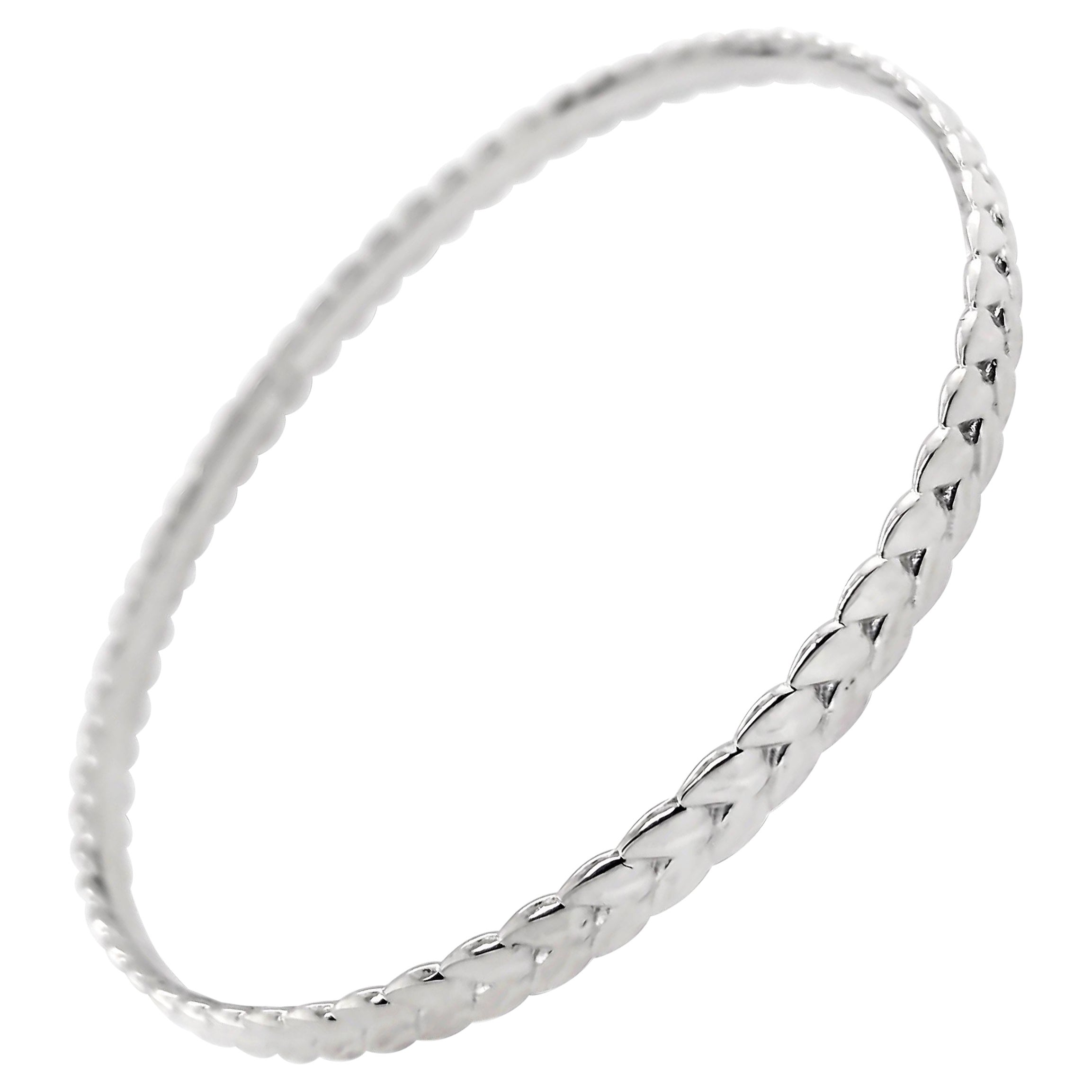 Wheat Sheaf Large Bangle Bracelet in Sterling Silver For Sale