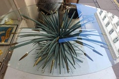 Wheat Sheaf Round Glass Coffee Table