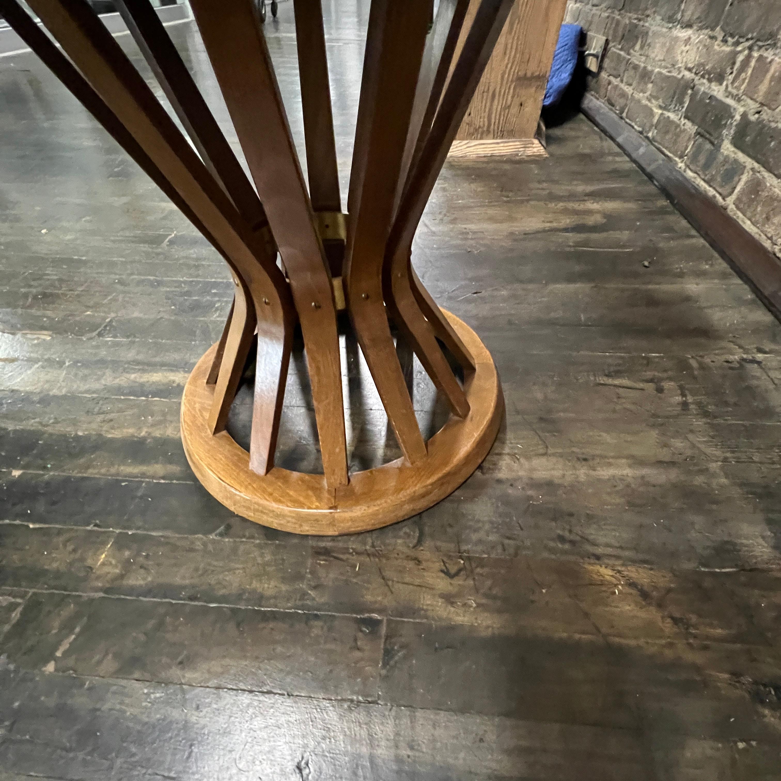 Wheat Sheaf Walnut and Marble Side Table in the manner of Dunbar For Sale 4