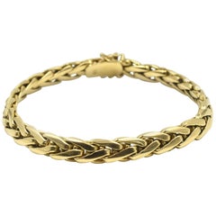 Wheat Style 18 Karat Yellow Gold Link Men’s Bracelet