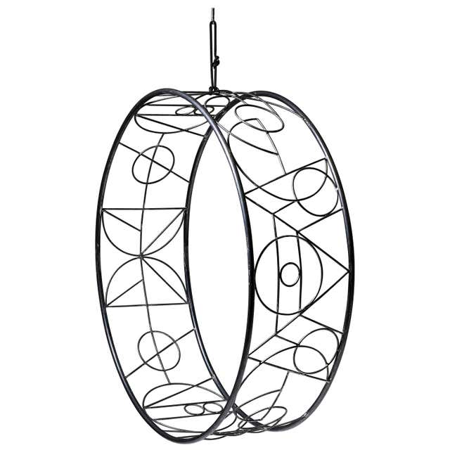 Modern Circular Steel Wheel Hanging Chair For Sale at 1stDibs | wheel ...
