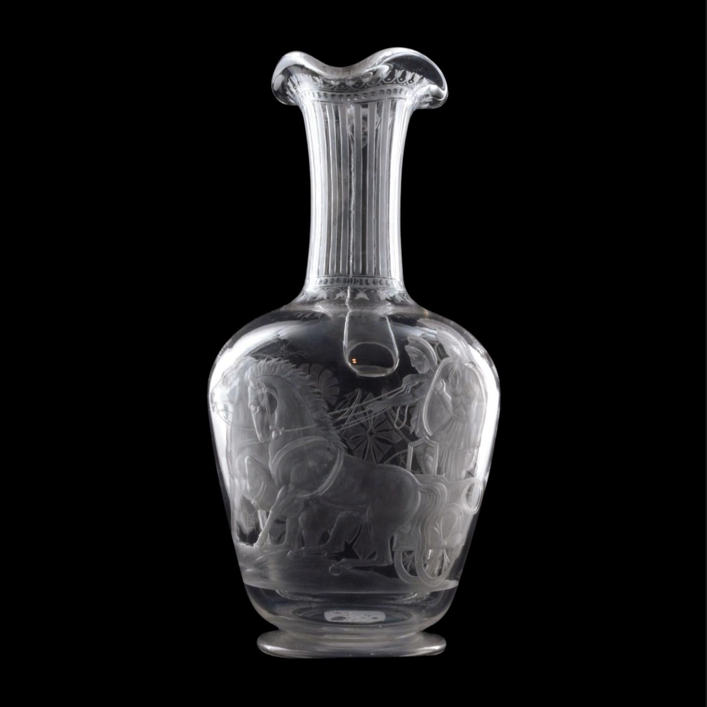 Claret-Krug aus Glas mit Radschliff, Stourbridge, um 1850 (Britisch) im Angebot