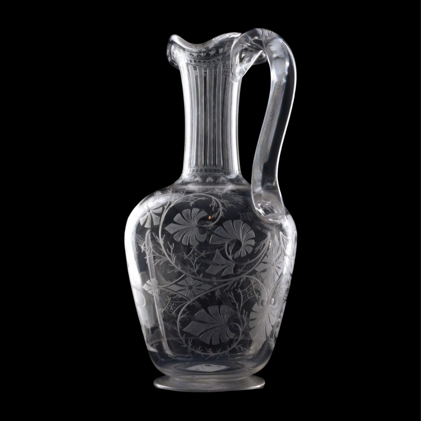 Claret-Krug aus Glas mit Radschliff, Stourbridge, um 1850 im Angebot 1