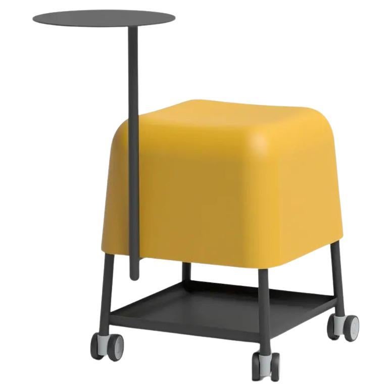 Wheel Stool and Side Table Offered in Metal and Flexyskin