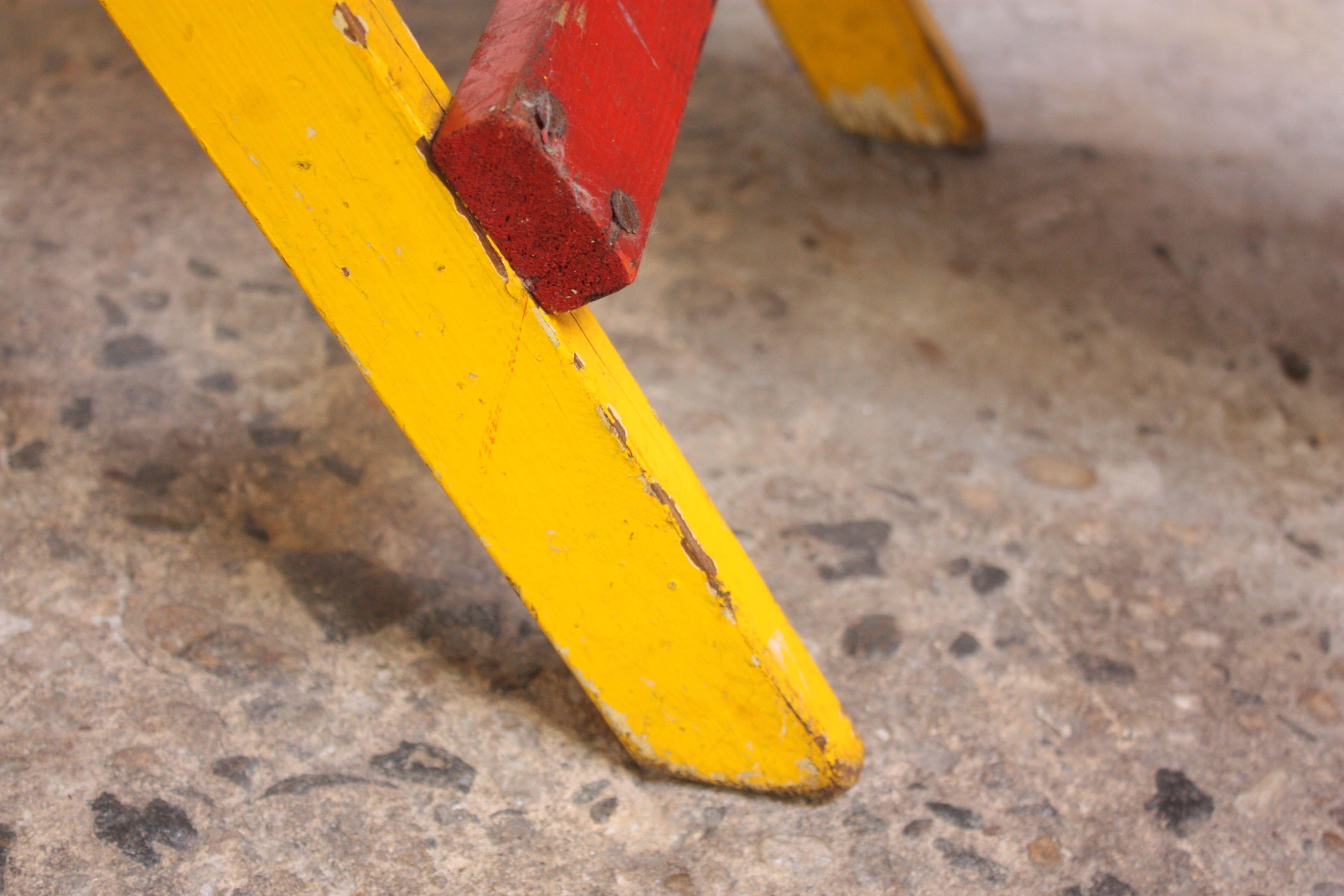 Oak Folk Art Seesaw with Original Paint For Sale