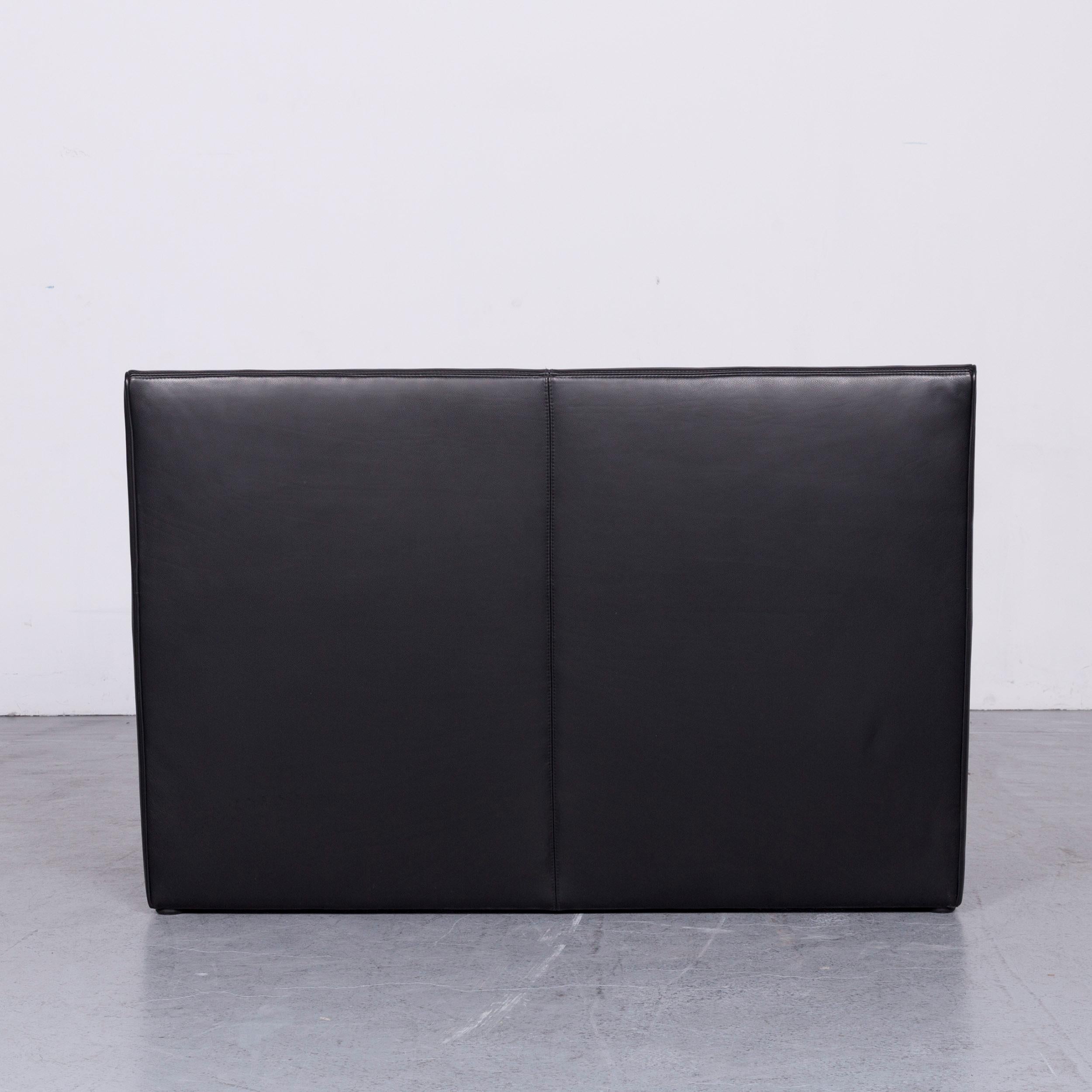 Wittmann Duke Designer Leather Sofa Armchair Set Black Two-Seat Couch 5