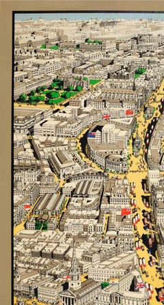 Rare Original Vintage London GWR Great Western Railway Poster Ft Bird's Eye View