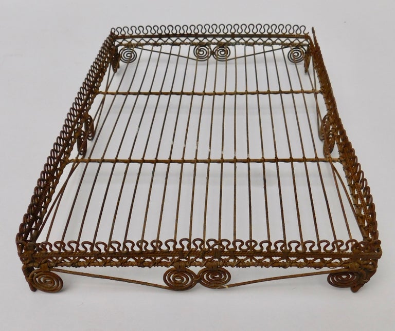 Wire Work Tray on Legs, circa 1920 For Sale at 1stDibs