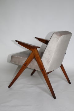 Vintage Bunny Armchair in Beige Velvet from 1970s