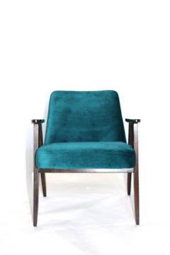 Vintage 366 Armchair in Green Velvet from 1970s