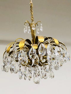 Stunning Beautiful Gold-Plated “The Palm" Chandelier by Palwa, 1960s