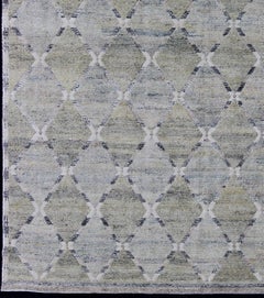 Gray Geometric Scandinavian Piled Rug by Keivan Woven Arts , 9'2 x 11'10