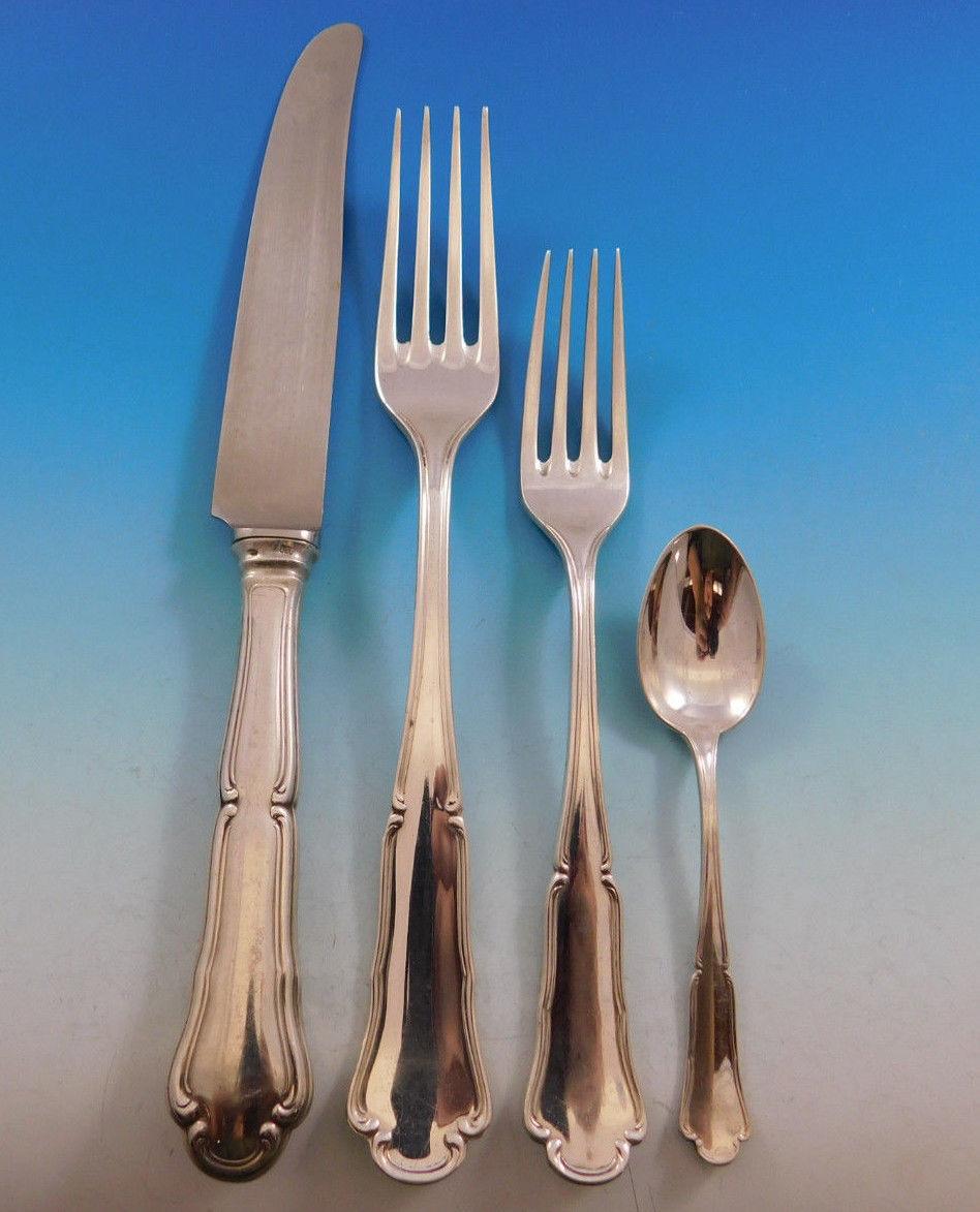 Savoy Italian Italy 800 Silver Flatware Set for 12 Service 77 Pieces Dinner Size In Excellent Condition In Big Bend, WI