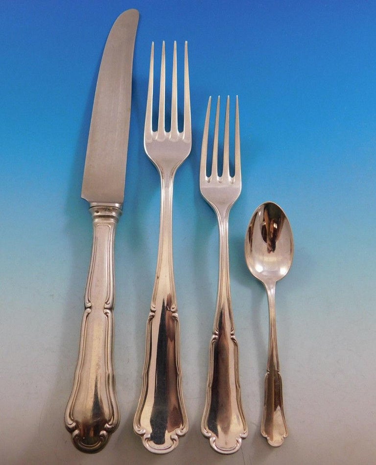Savoy Italian Italy 800 Silver Flatware Set for 12 Service 77 Pieces