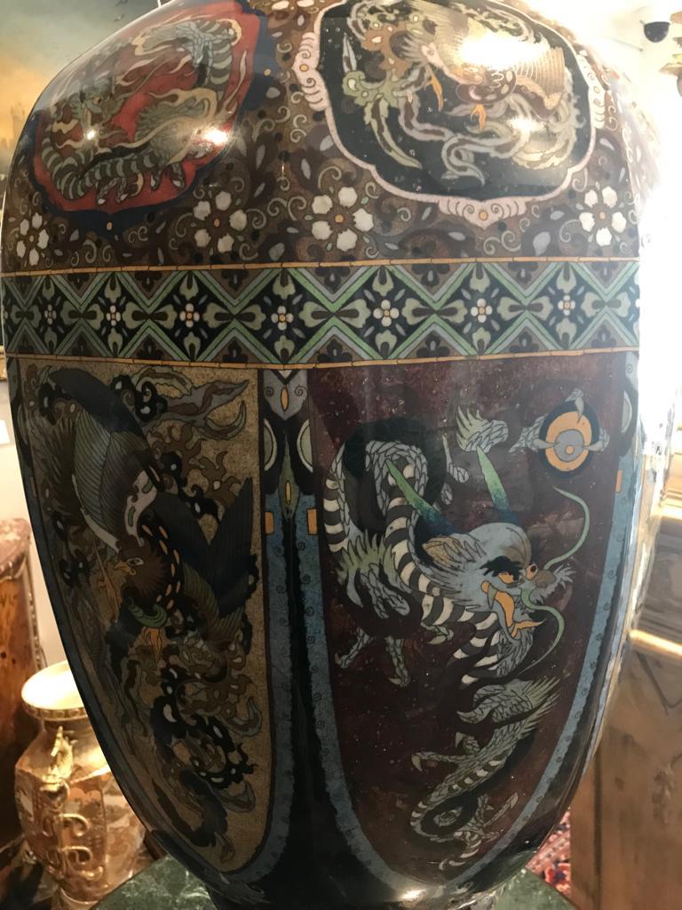 Other A Large Japanese Cloisonné Enamel Baluster Vase, (Made in the Meiji Period) For Sale