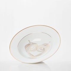 Dinner Pasta Porcelain Plate with gold Collection "Le Coeur De La Mamma"