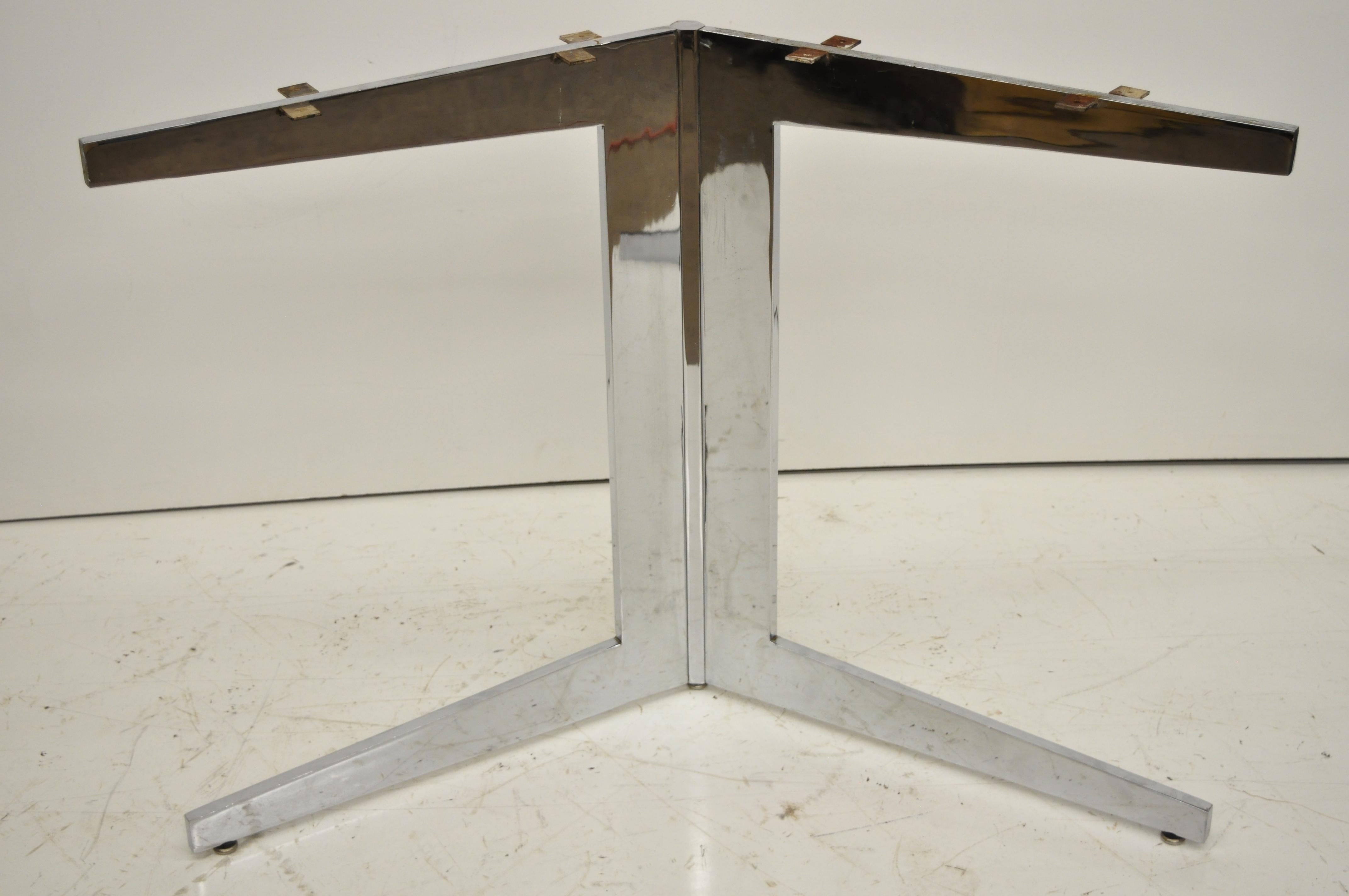 chrome pedestal table base