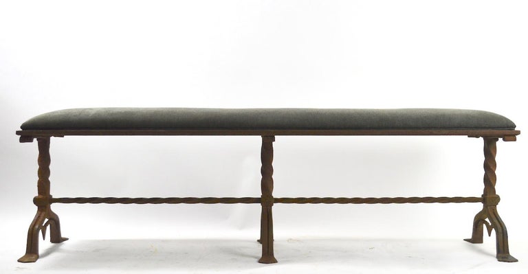Large Gothic Wrought Iron Bench After Yellin For Sale At 1stdibs