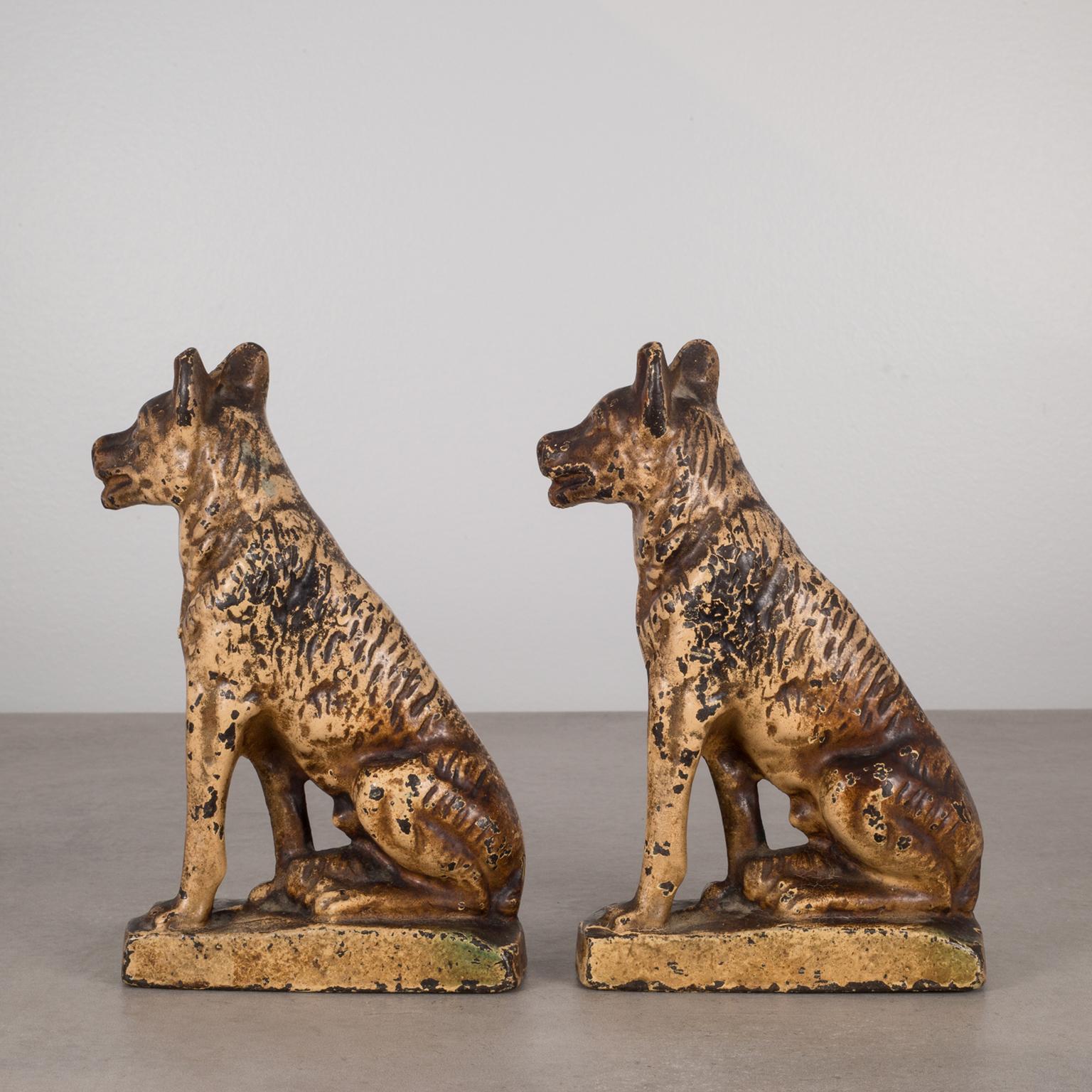 Vintage Steel German Shepards Bookends, circa 1940s-1950s In Excellent Condition In San Francisco, CA