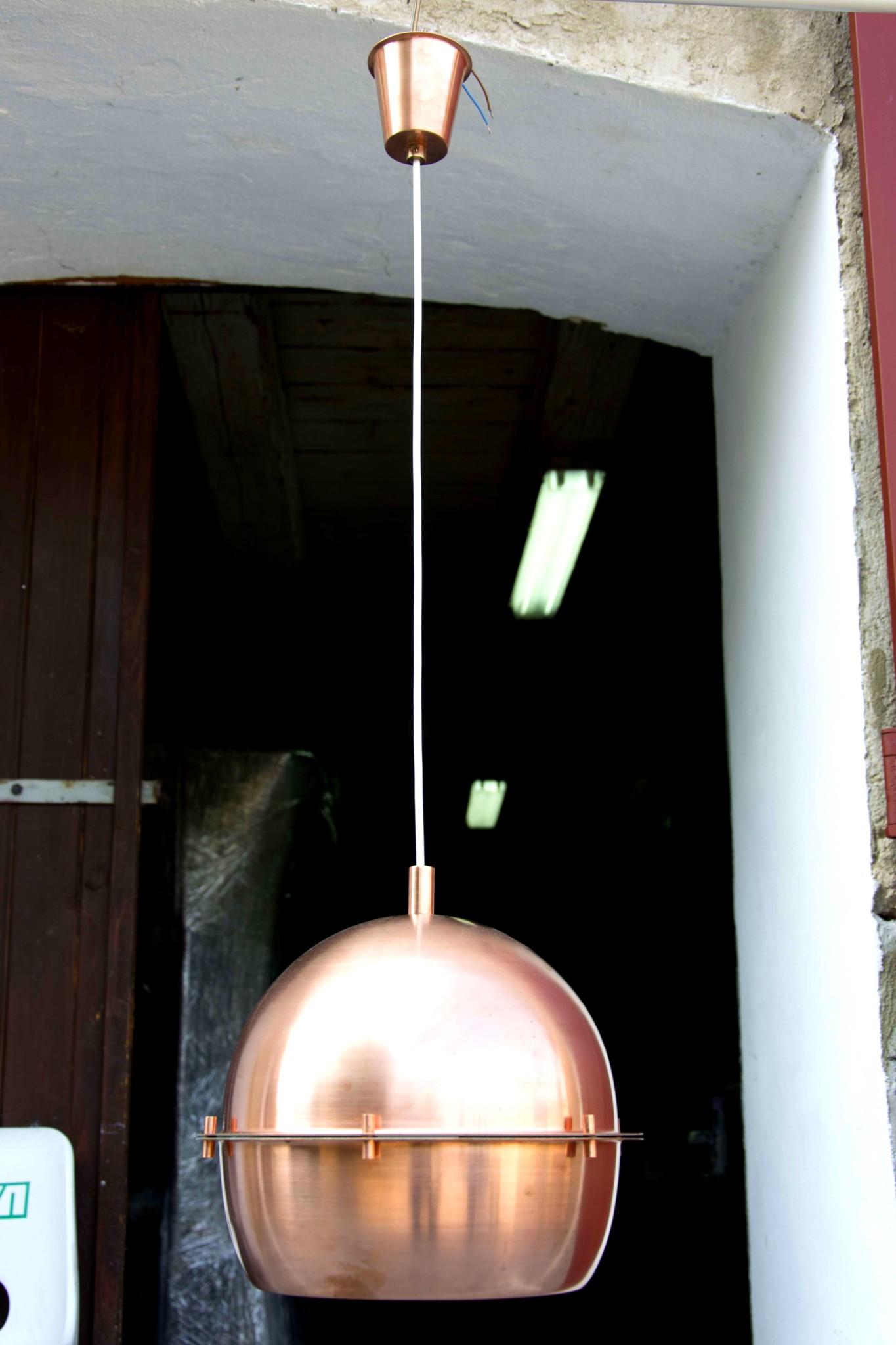 Mid-Century Modern Space Age Copper Hanging Chandelier, Germany, 1960s