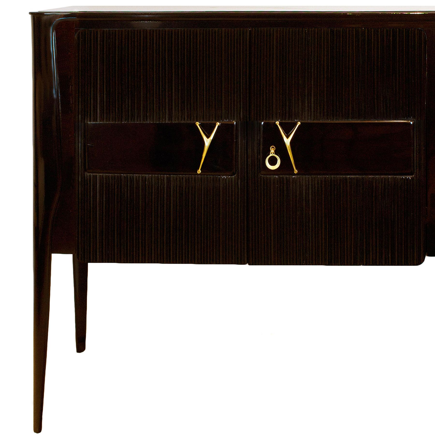 1945-1950 Sideboard in the Style of Ico Parisi, Mahogany, Bronze, Brass, Italy In Good Condition In Girona, ES