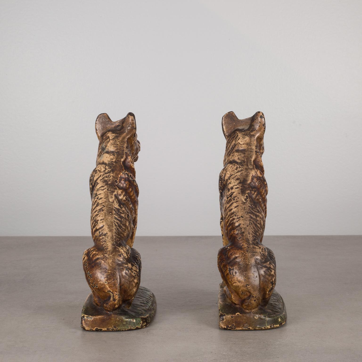 20th Century Vintage Steel German Shepards Bookends, circa 1940s-1950s