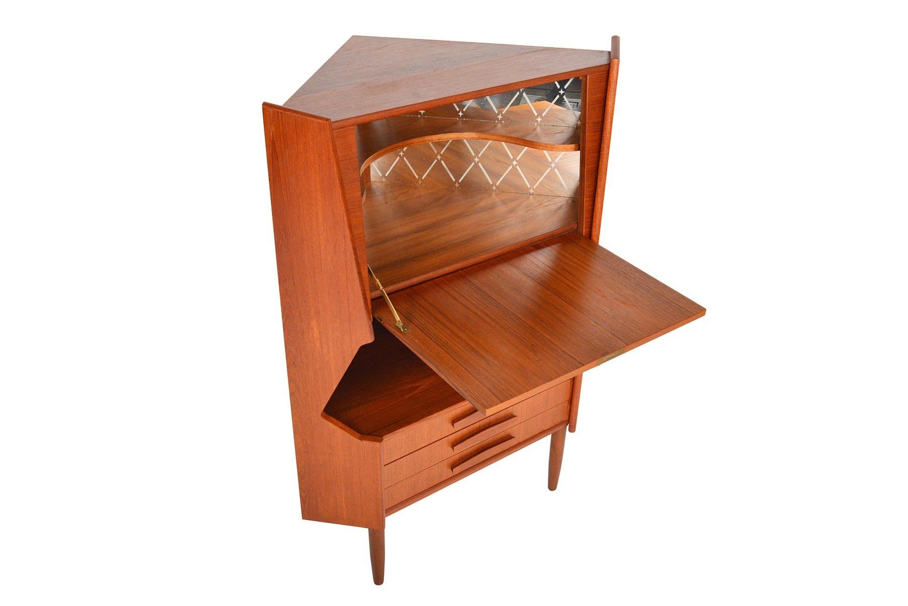 mid century modern corner bar cabinet