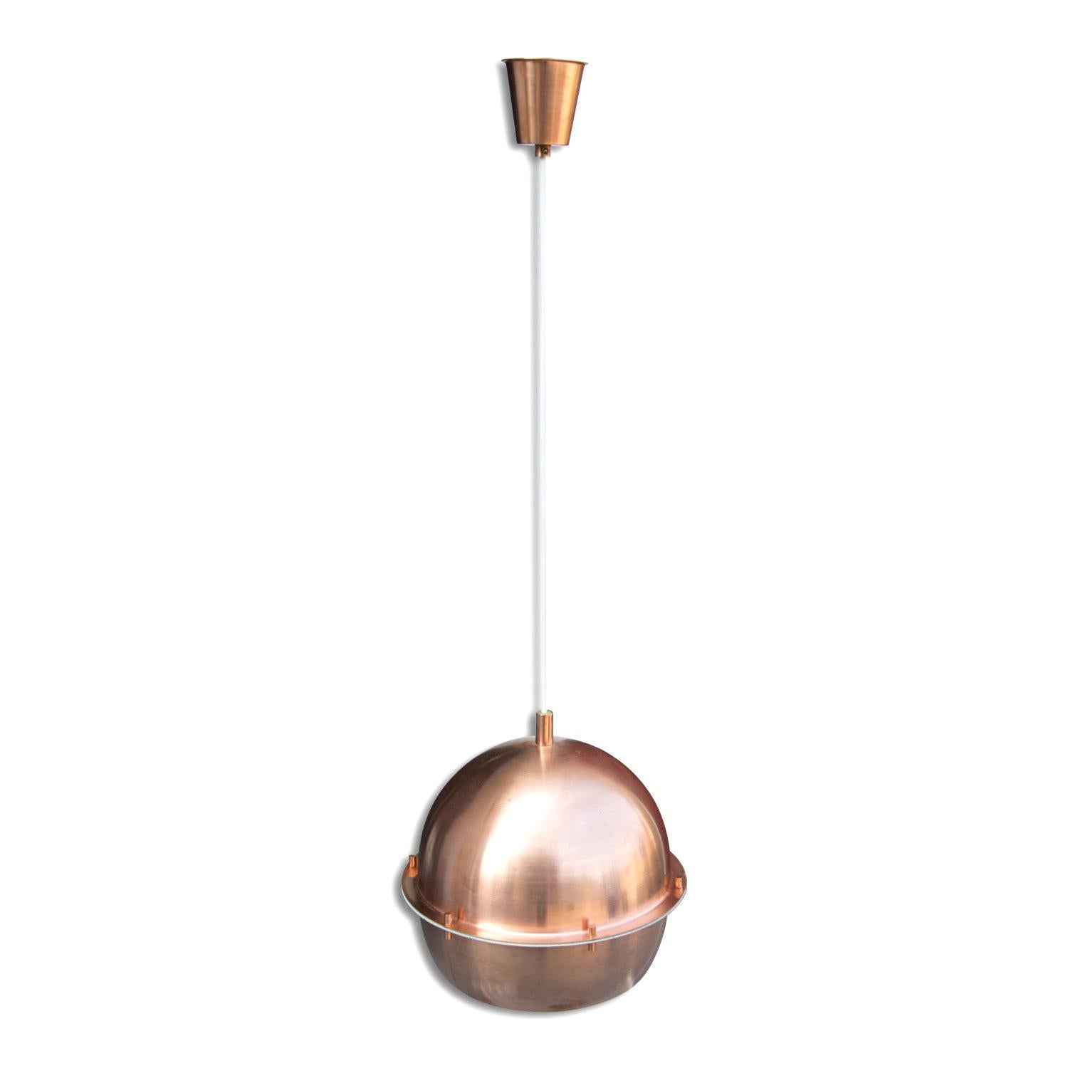 Space Age Copper Hanging Chandelier, Germany, 1960s In Excellent Condition In Prague 8, CZ