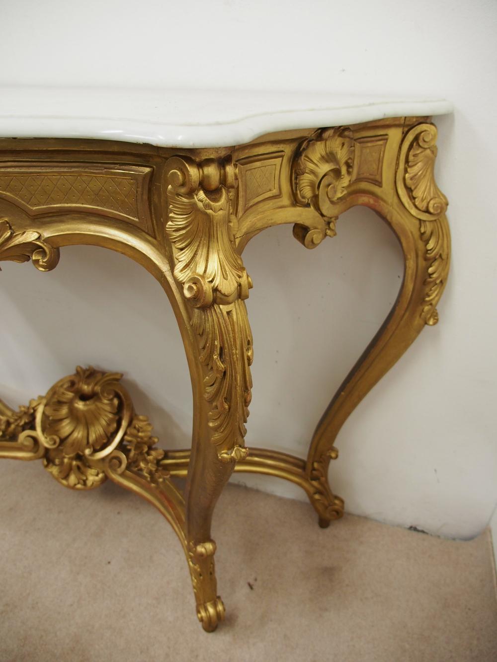 Victorian Marble Top Console Table In Good Condition For Sale In Edinburgh, GB