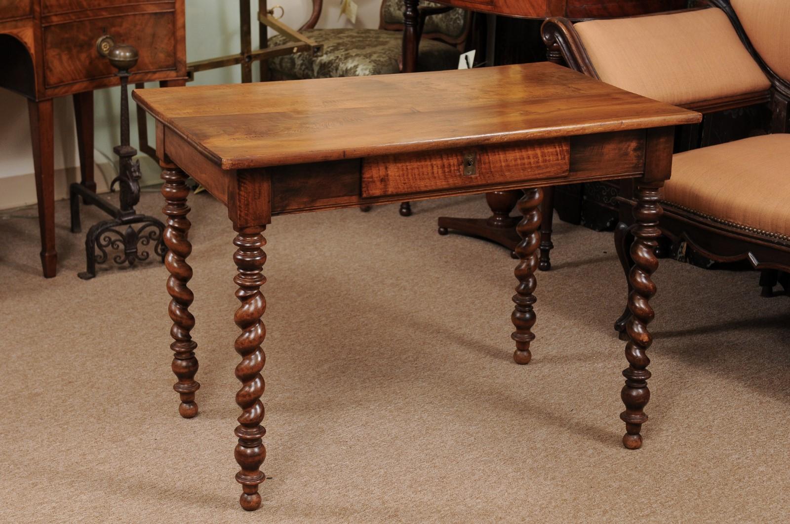 19th Century French Barley Twist Writing Table 1