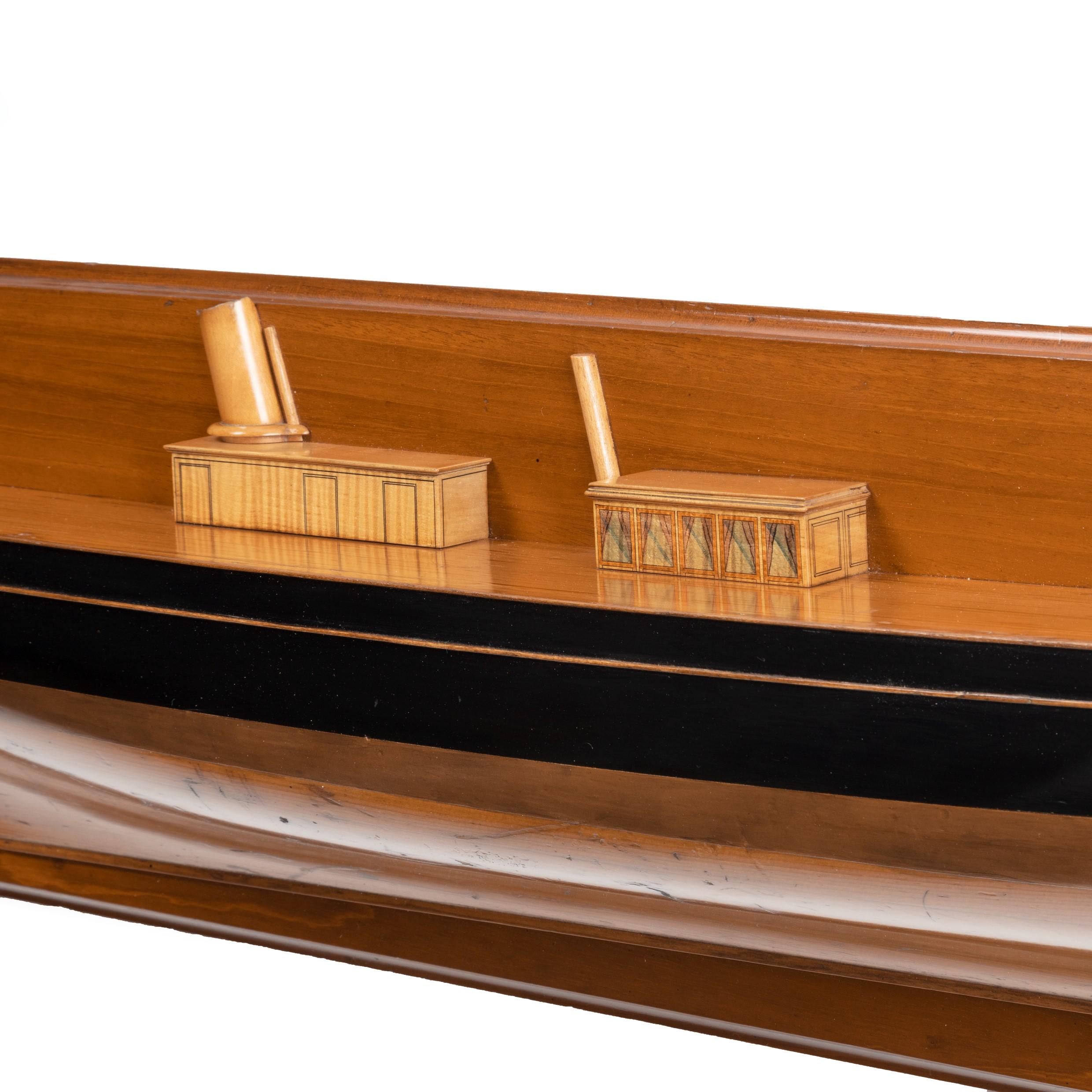 Fruitwood Fruit-Wood Half Hull of the Steam Yacht ‘Cushie Doo’ by Henderson’s of Glasgow