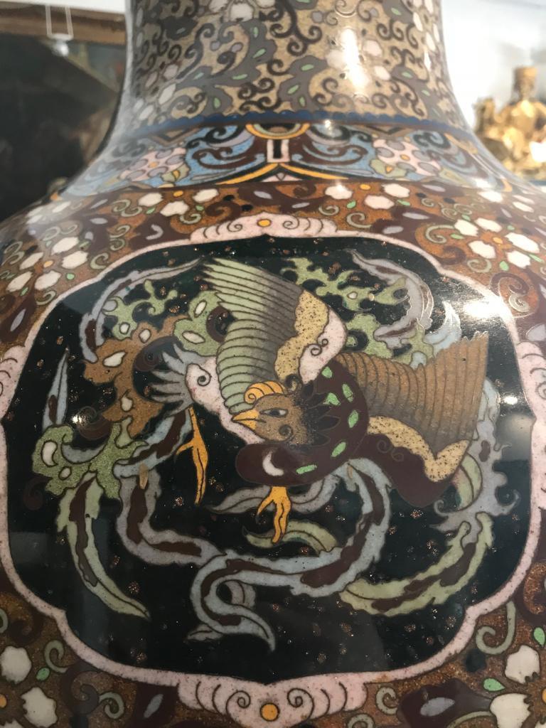 A Large Japanese Cloisonné Enamel Baluster Vase, (Made in the Meiji Period) For Sale 1