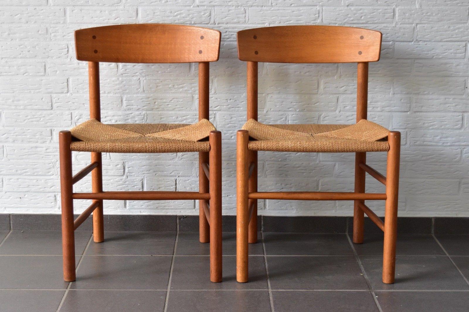 Vintage Oak Børge Mogensen Chairs Produced by J39 FDB Møbler Denmark 3