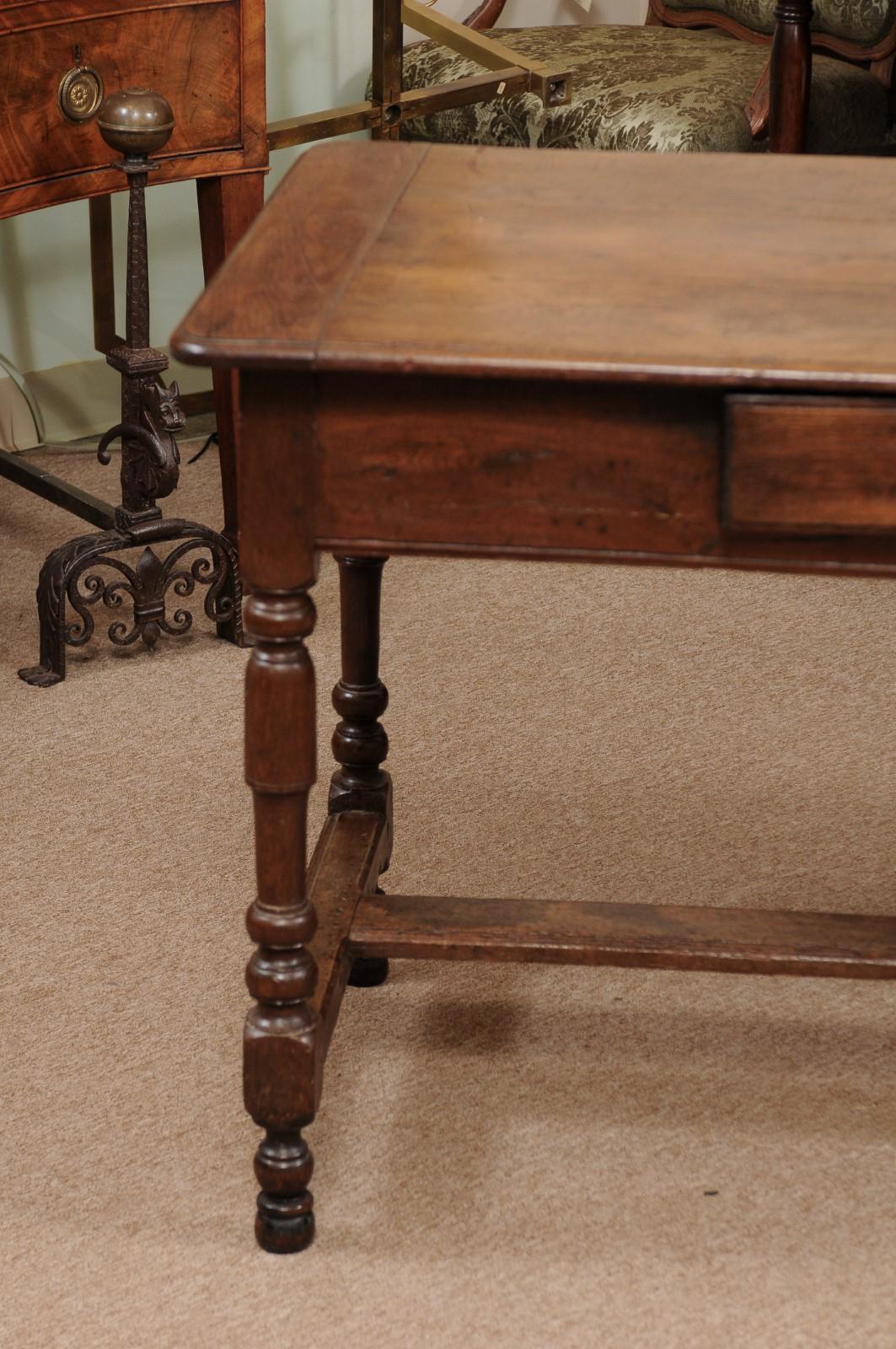 19th Century English Oak Turned Leg Writing Table 5