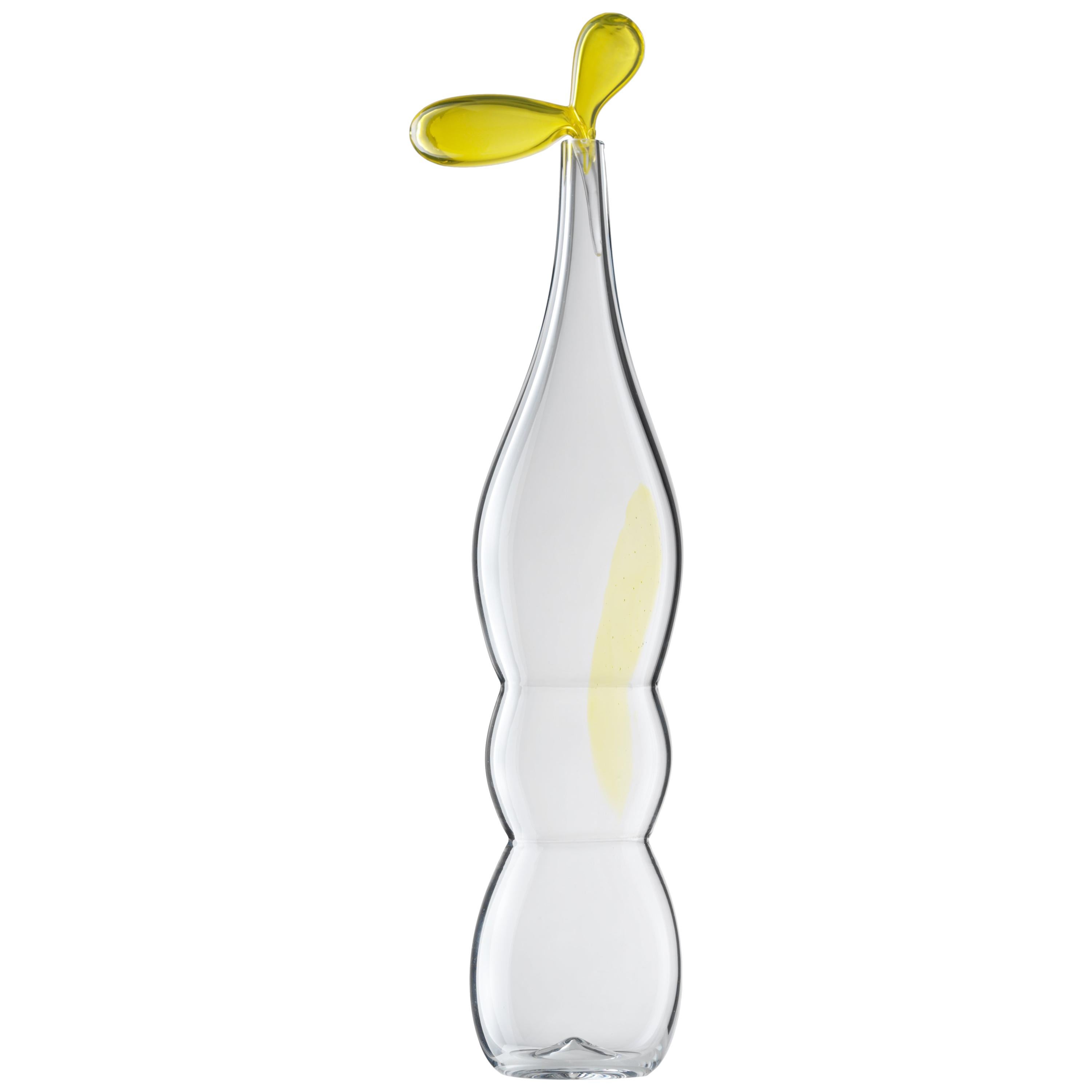 Salviati Medium Zefiro Glass Vessel in Yellow by Luciano Gaspari im Angebot