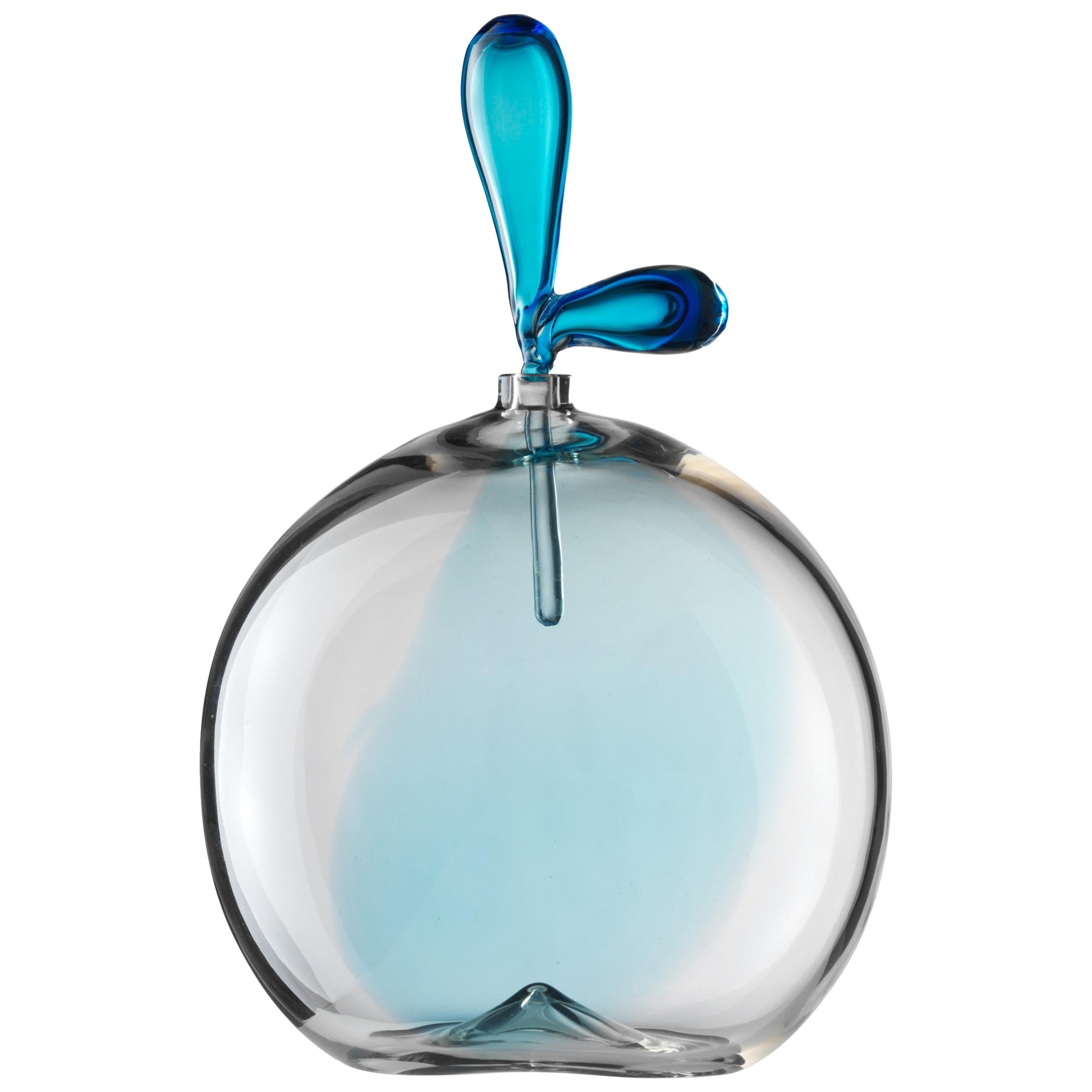 Salviati Small Zefiro Glass Vessel in Acquamarine by Luciano Gaspari For Sale