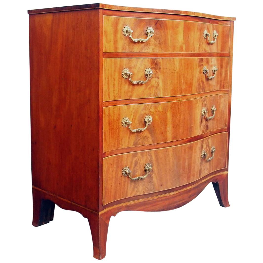 Hepplewhite Style Inlaid Mahogany Chest of Drawers For Sale