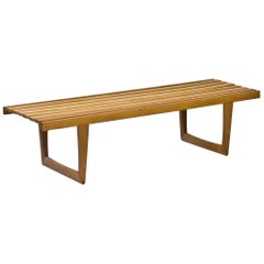 Solid Oak "Tokyo" Bench by Yngvar Sandström for Nordiska Kompaniet, Sweden 1960s