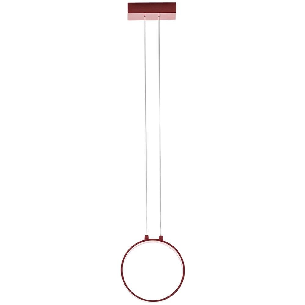 Lampe à suspension ronde Artemide Eclittica rouge par Carlotta De Bevilacqua