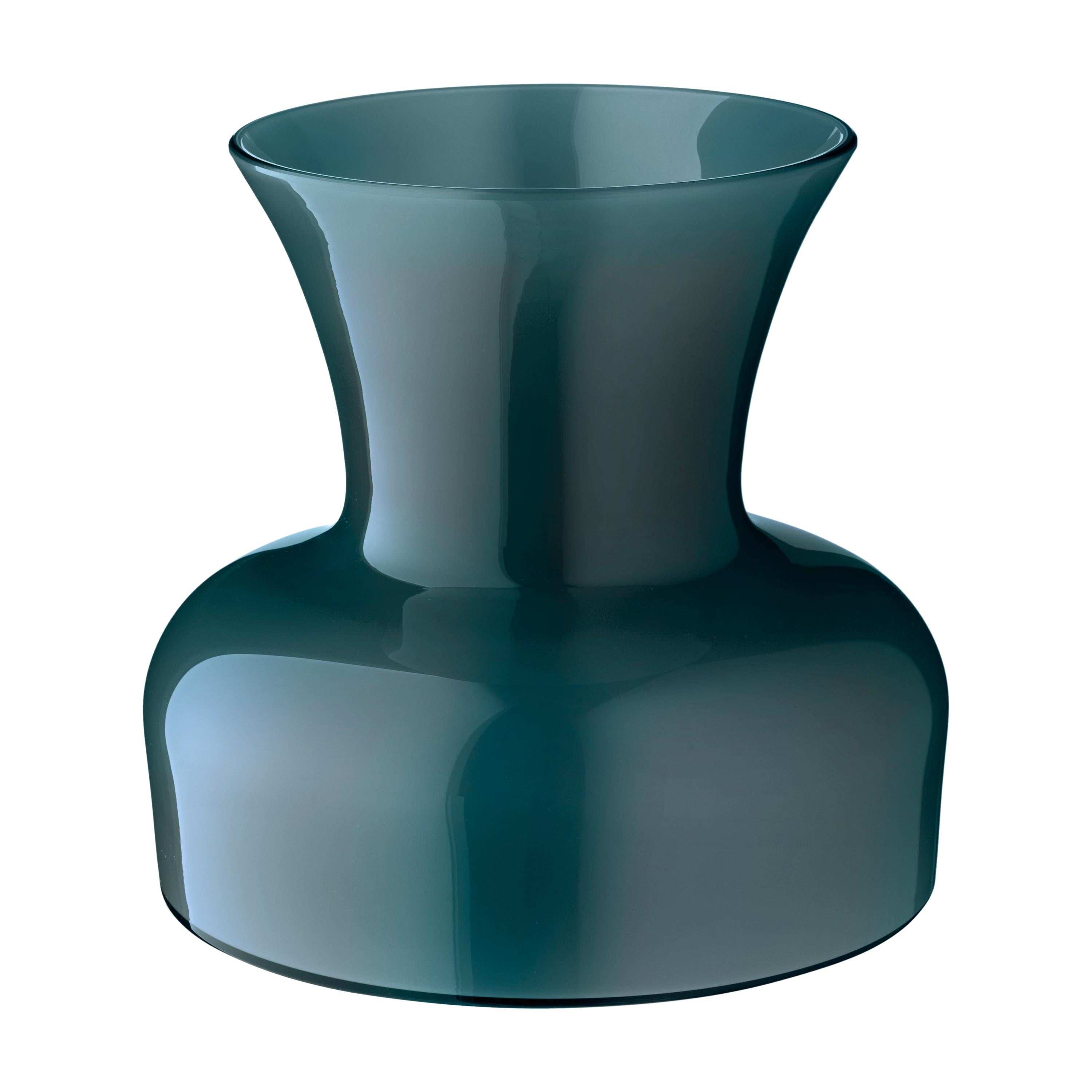 Salviati Large Lily Profili Vase in Peacock Green by Anna Gili For Sale