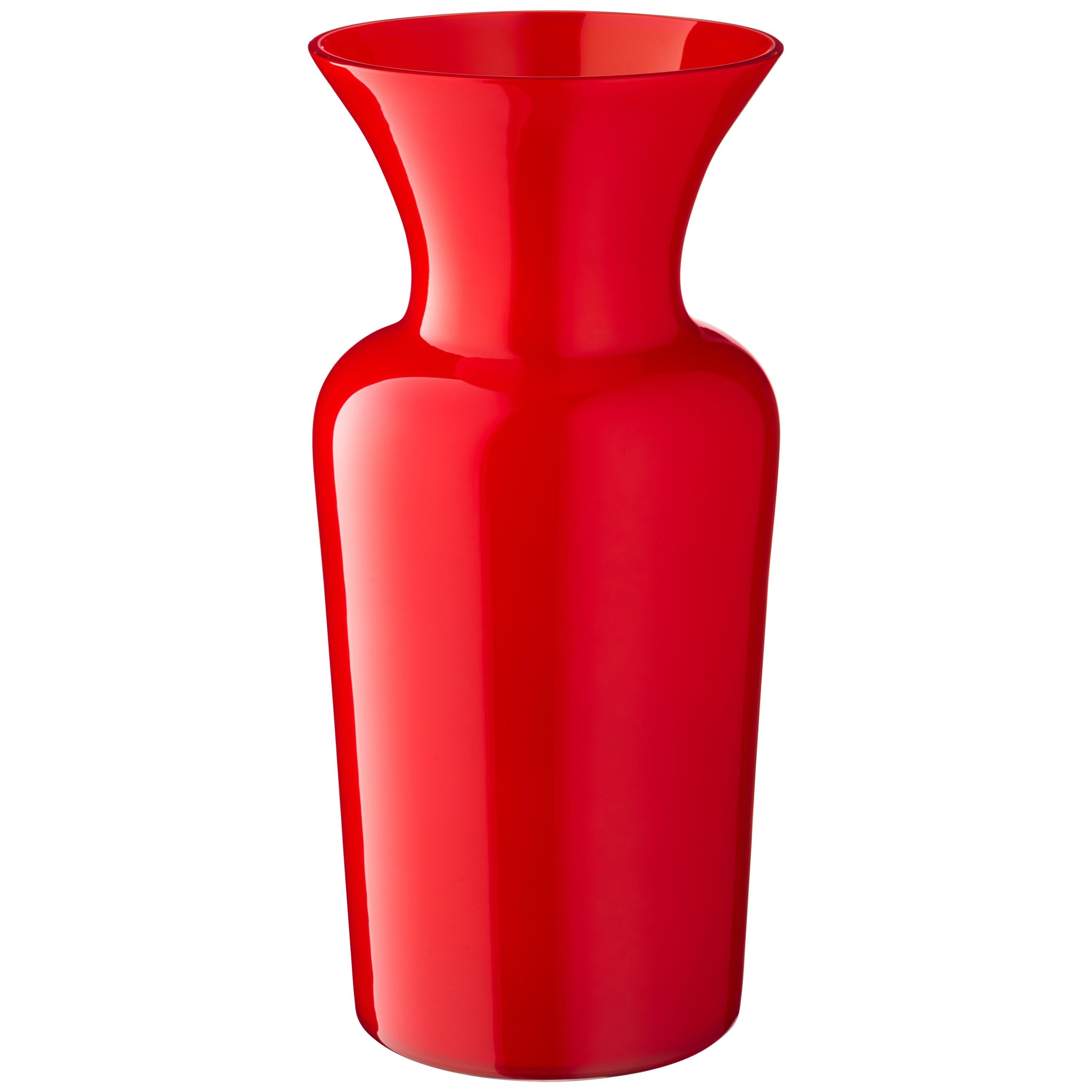 Salviati Large Sword Lily Profili Vase in Bright Red by Anna Gili im Angebot