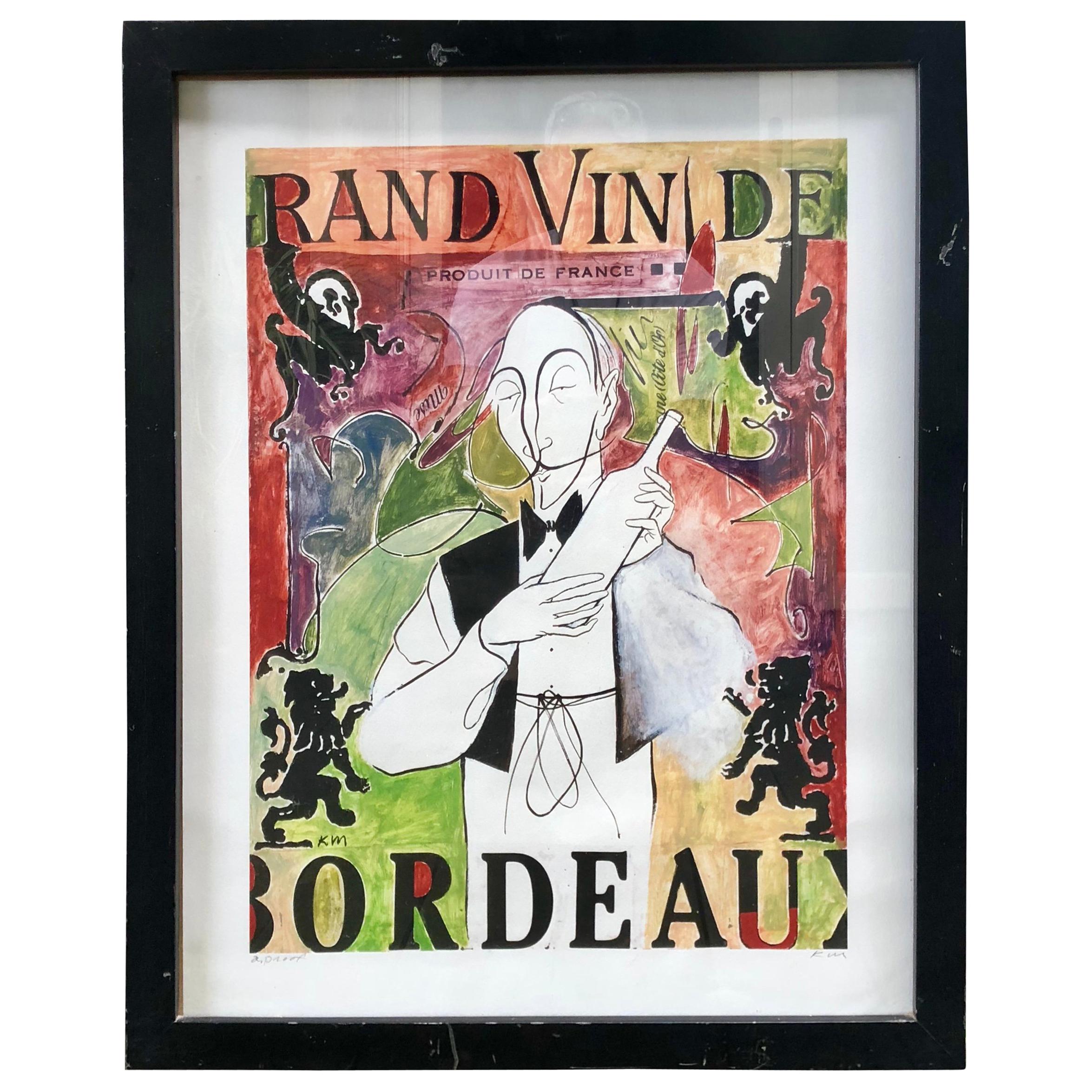 Grand Vin De Bordeaux Artists Proof by Ken Maryanski For Sale