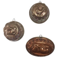 First Half of the 20th Century, Three French Copper Bake Molds