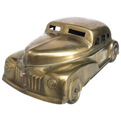 Betel Motor Car Art Deco Brass Box, Collectible Toy, Children's Paint Set, 1930s